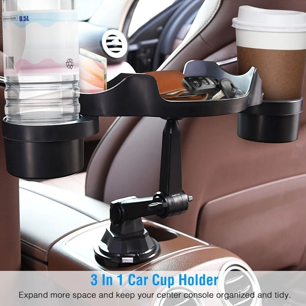 Adjustable Rotating Car Cup Holder Expander Premium Water Cup Tray Universal Car Stand Mount For Bo 7