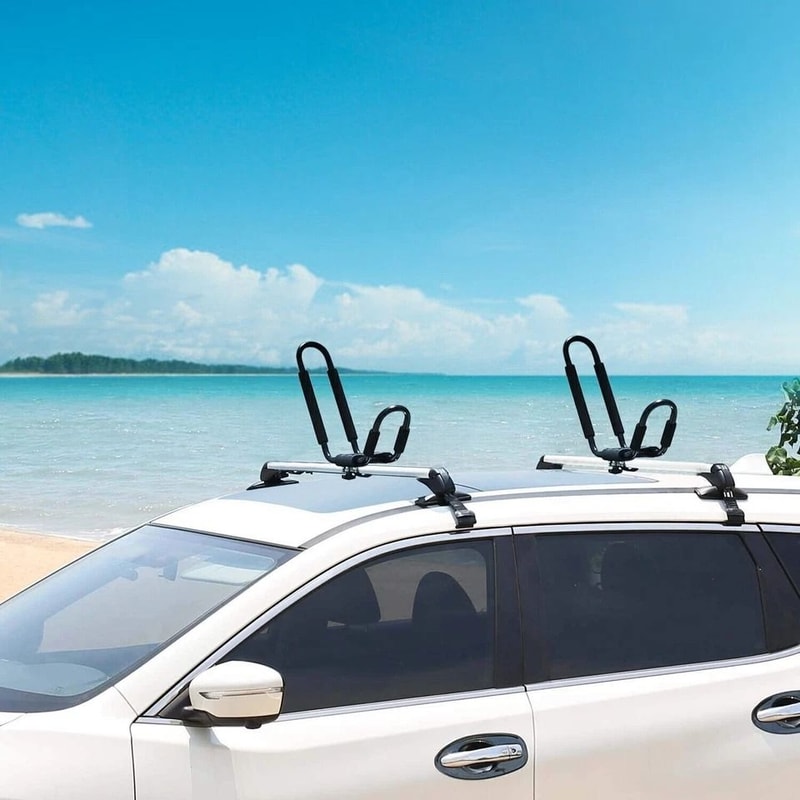Heavy Duty Kayak Carrier Load Capacity Universal Boat Car Roof Mount JBar Rack Kayak Canoe Paddle B 5