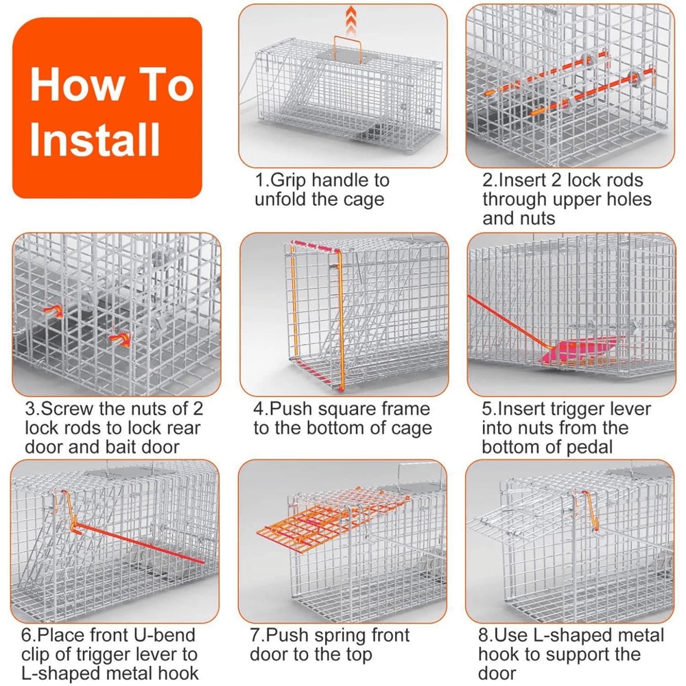 Humane Animal Trap Cage Live Trap For Mice Squirrel Rodents Safe For Pets Durable Metal Constructio 12