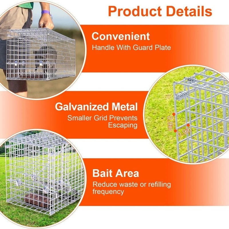 Humane Animal Trap Cage Live Trap For Mice Squirrel Rodents Safe For Pets Durable Metal Constructio 7