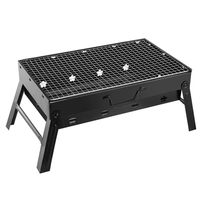 Portable Foldable BBQ Grill Compact Charcoal Stove Ideal For Camping Shish Kabob Grilling In Small 0