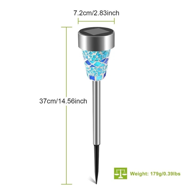 LED Solar Power Garden Path Lights Outdoor Landscape Pathway Lights Yard Mosaic Solar Light 11