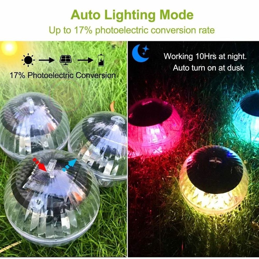 Solar Floating LED Lights For Garden Pond Pool Color Changing Ball Lamp Waterproof IP65 8