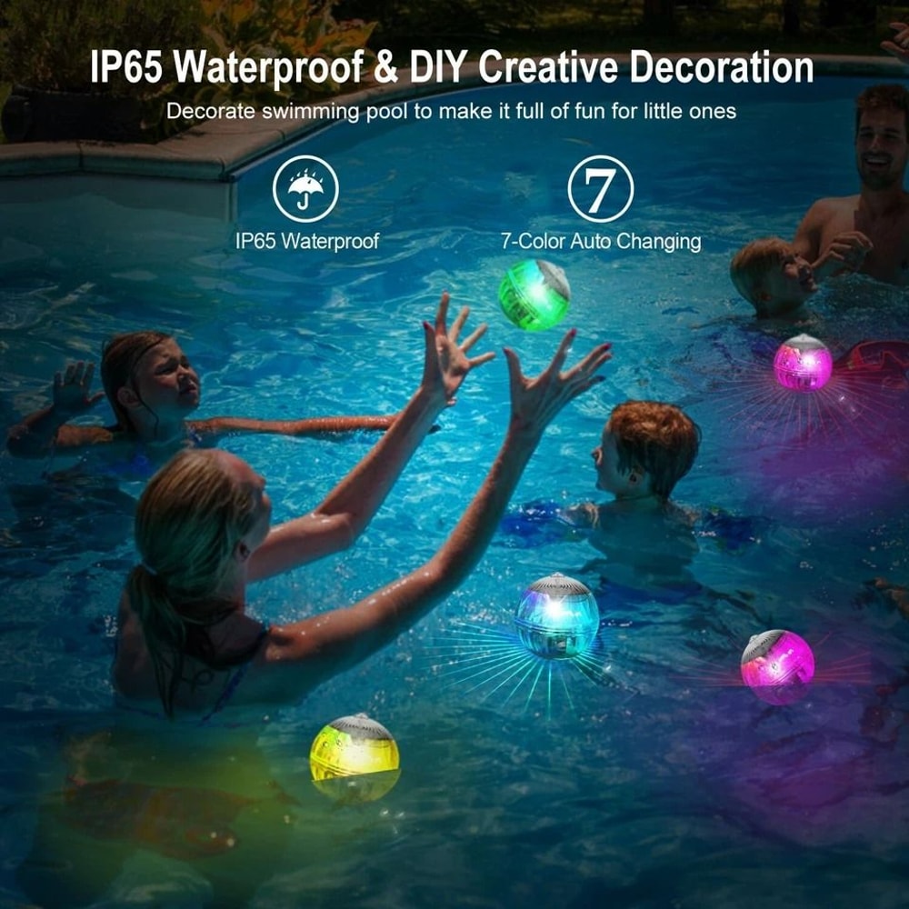 Solar Floating LED Lights For Garden Pond Pool Color Changing Ball Lamp Waterproof IP65 7