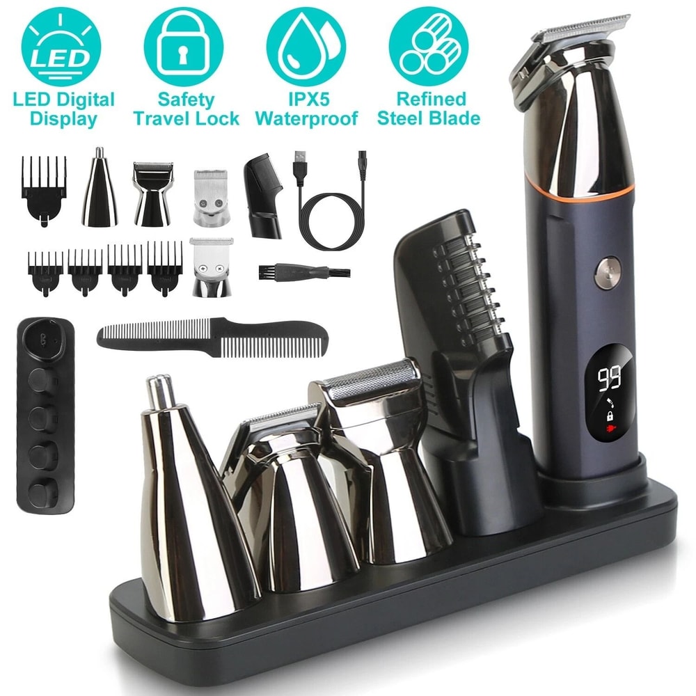 Cordless Men Electric Shaver Razor Trimmer Hair Shaver Grooming Kit Gift Set 1