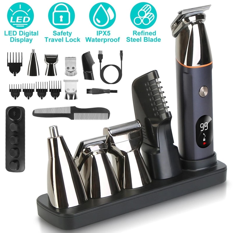Cordless Men Electric Shaver Razor Trimmer Hair Shaver Grooming Kit Gift Set 1