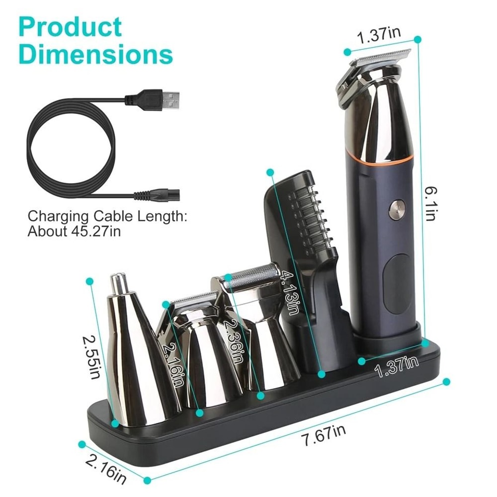 Cordless Men Electric Shaver Razor Trimmer Hair Shaver Grooming Kit Gift Set 11