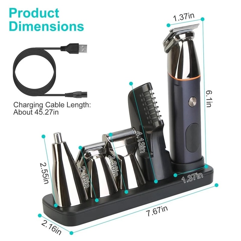 Cordless Men Electric Shaver Razor Trimmer Hair Shaver Grooming Kit Gift Set 11