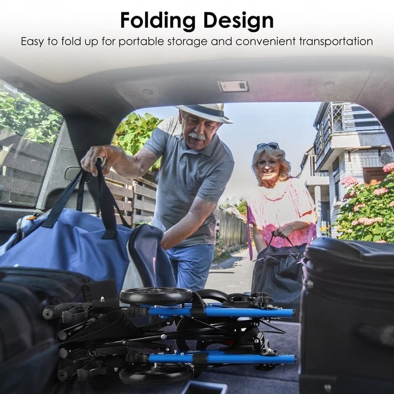 Adjustable Aluminum Rollator Walker With Seat Backrest Wheels Foldable Design For Seniors Lightwei 9