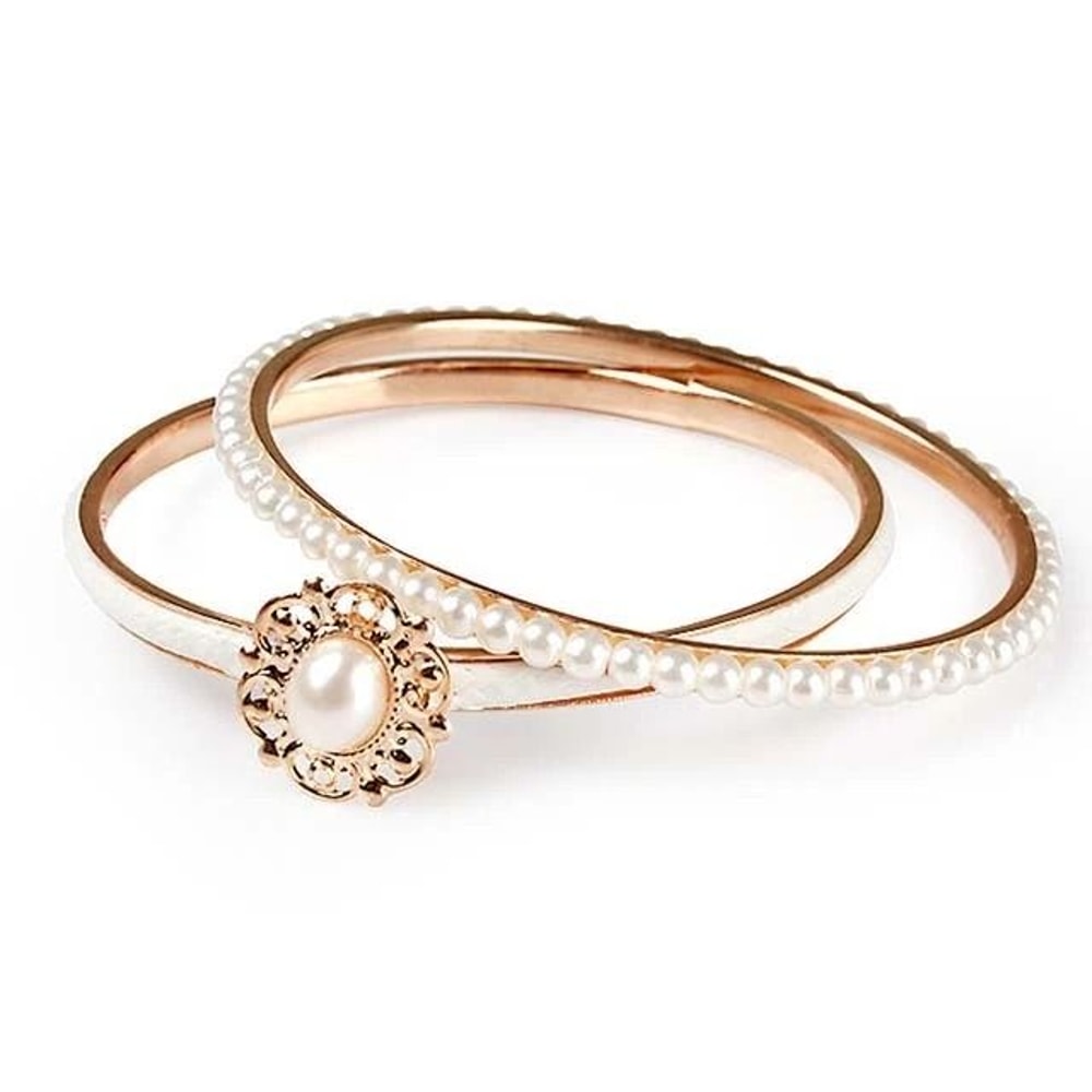 Gold Fashion Women Lots Rhinestone Bangle Charm Cuff Jewelry 6 Piece Alloy Bracelet Set For Women 1