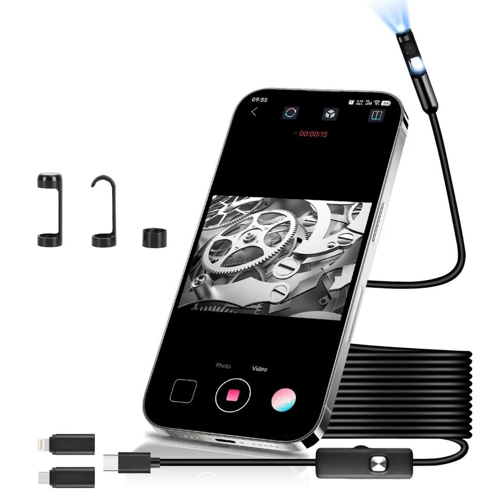 Endoscope Camera Inspection Tool With APP Control Waterproof Borescope For Engine Spark Plug Pipe 0