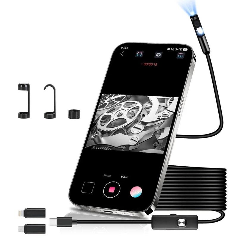 Endoscope Camera Inspection Tool With APP Control Waterproof Borescope For Engine Spark Plug Pipe 0