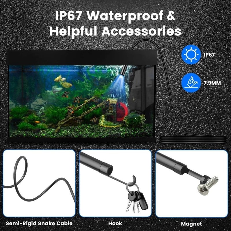 Endoscope Camera Inspection Tool With APP Control Waterproof Borescope For Engine Spark Plug Pipe 7