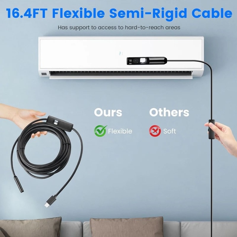 Endoscope Camera Inspection Tool With APP Control Waterproof Borescope For Engine Spark Plug Pipe 8