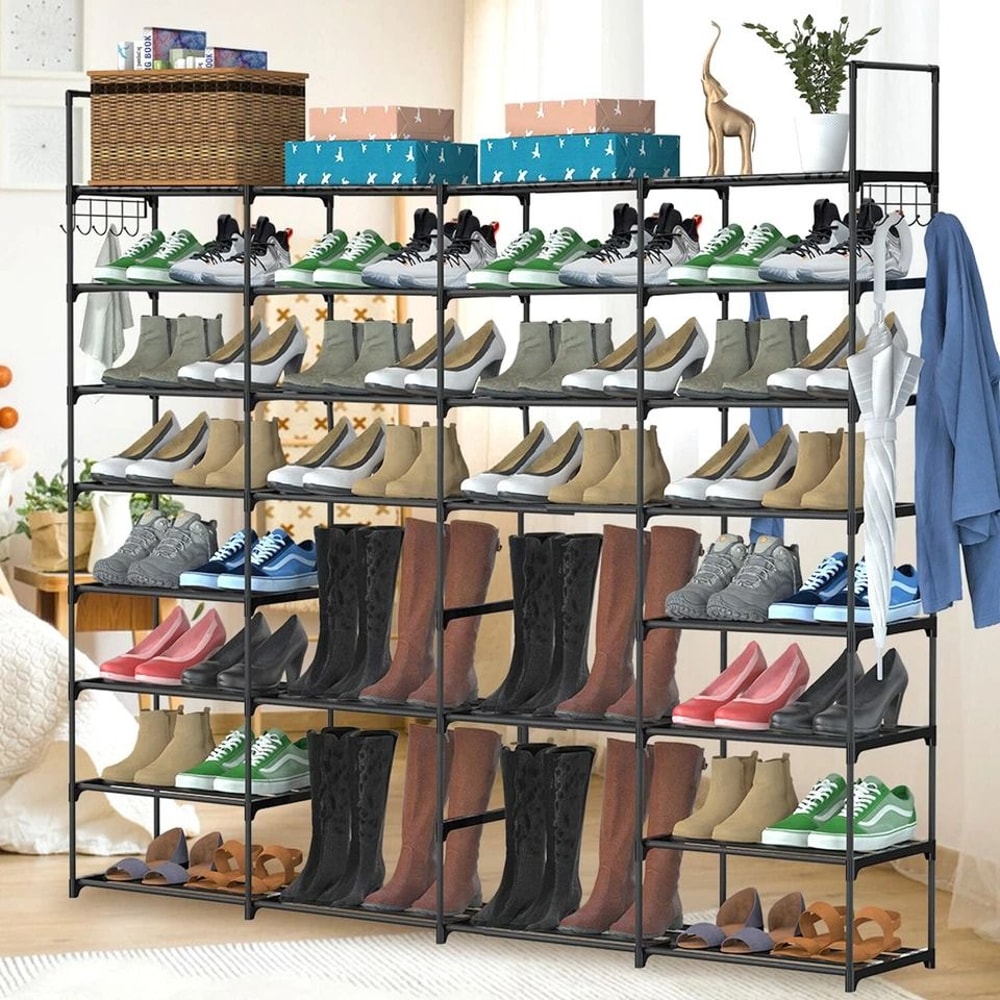 Shoe Rack Durable Metal Storage Shelf Holds Expandable And Dividable SpaceSaving Shoe Organizer 9