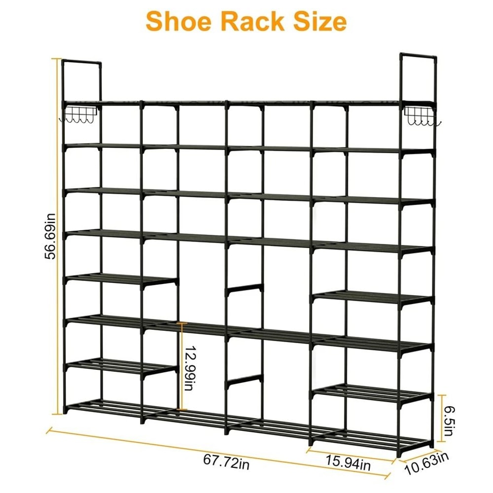 Shoe Rack Durable Metal Storage Shelf Holds Expandable And Dividable SpaceSaving Shoe Organizer 5
