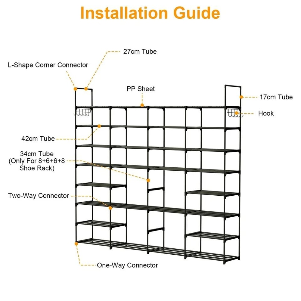 Shoe Rack Durable Metal Storage Shelf Holds Expandable And Dividable SpaceSaving Shoe Organizer 7