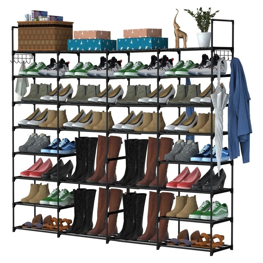 Shoe Rack Durable Metal Storage Shelf Holds Expandable And Dividable SpaceSaving Shoe Organizer 8