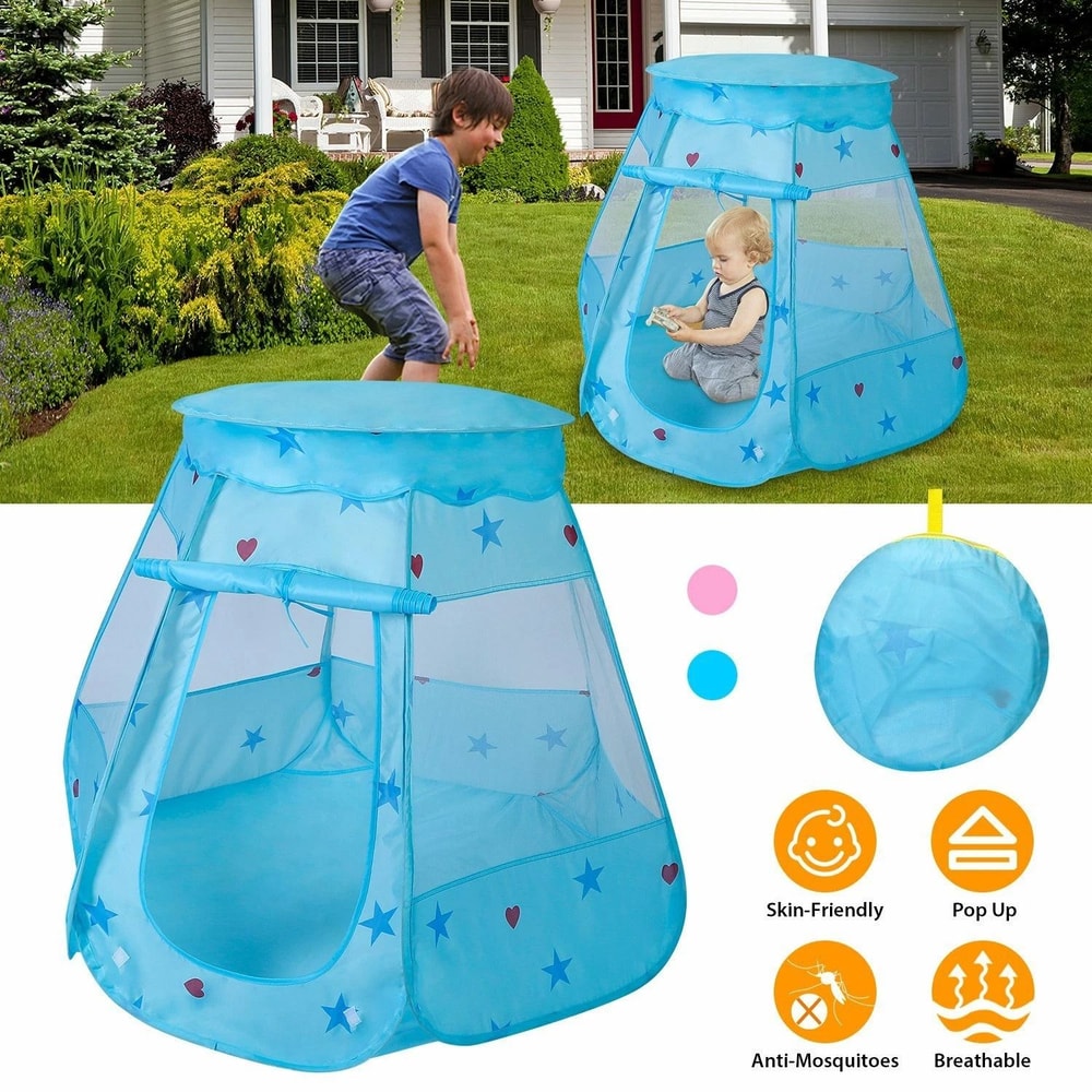 Kid Game Pop Up Play Tent Castle Playhouses For Kids Lightweight Blue Bag For Children Perfect For 6