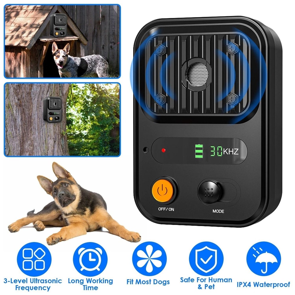 AntiBarking Ultrasonic Dog Control Device Level Frequency Waterproof Rechargeable Training Tool 2