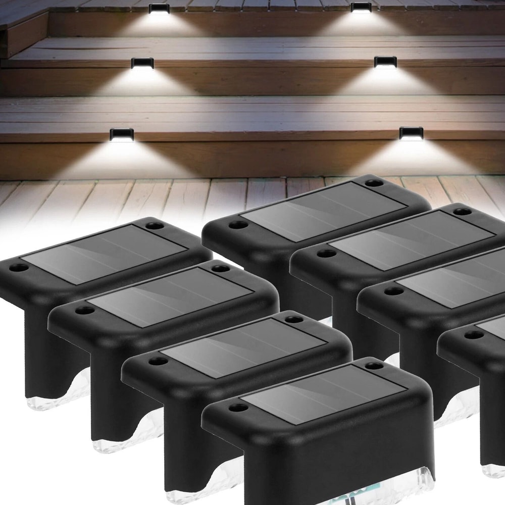 Solar LED Step Lights Outdoor Pathway Garden Deck Lighting Waterproof Fence Lamps 10