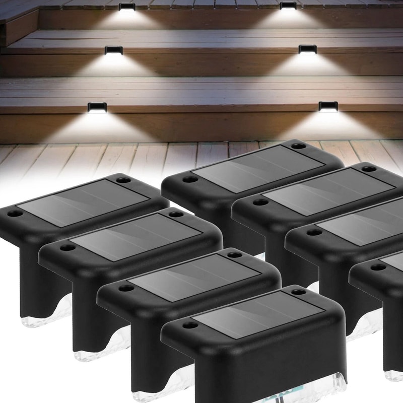 Solar LED Step Lights Outdoor Pathway Garden Deck Lighting Waterproof Fence Lamps 10