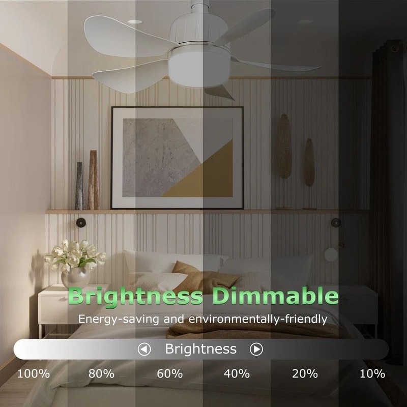 LED Ceiling Fan With Dimmable Socket RemoteControlled Fan Light Light Modes For Home Office 11