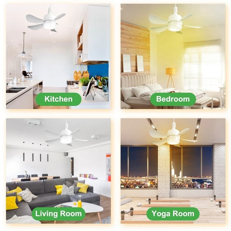 LED Ceiling Fan With Dimmable Socket RemoteControlled Fan Light Light Modes For Home Office 7