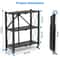 Folding Tier Storage Shelf With Wheels Heavy Duty Utility Rack Carbon Steel Organizer 1