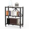 Folding Tier Storage Shelf With Wheels Heavy Duty Utility Rack Carbon Steel Organizer 9