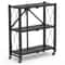 Folding Tier Storage Shelf With Wheels Heavy Duty Utility Rack Carbon Steel Organizer 0