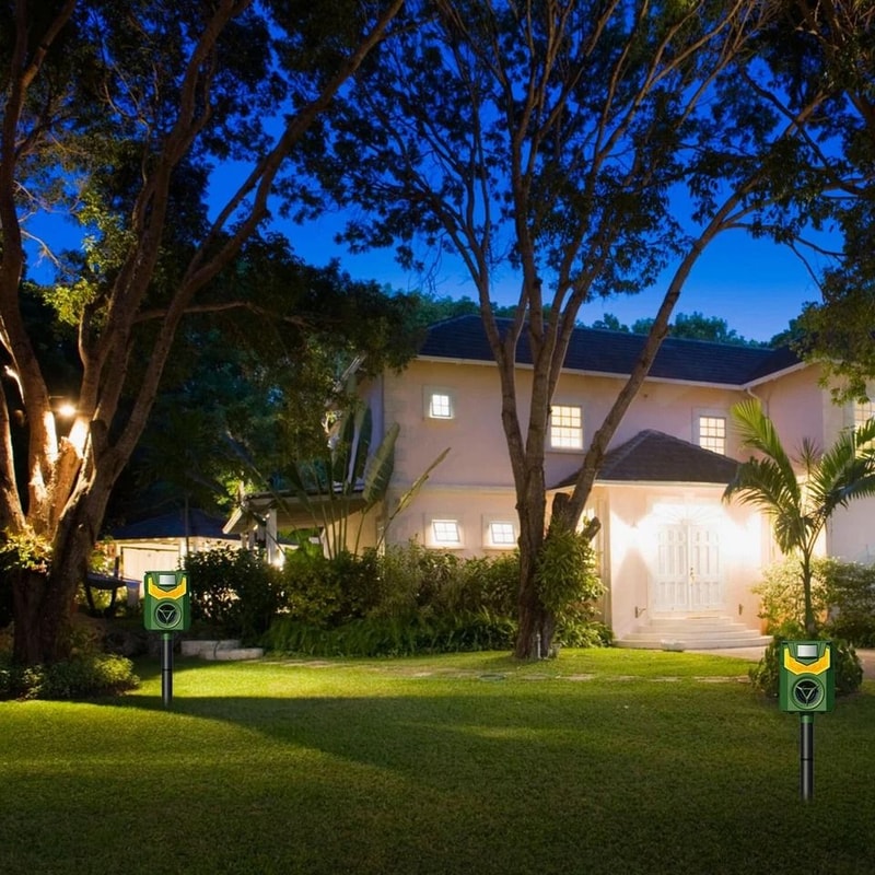 Ultrasonic Dog Repellent SolarPowered MotionActivated Animal Chaser With Flame Light Waterproof For 9