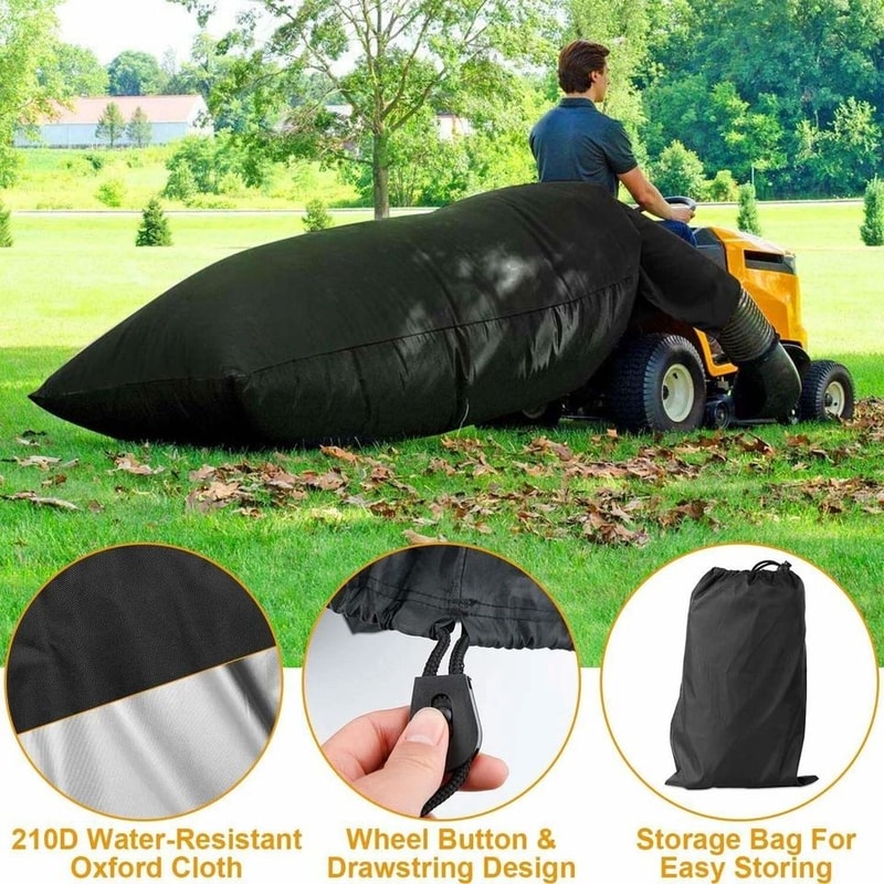 Lawn Tractor Leaf Bag Cubic Feet Capacity Oxford Cloth Garden Grass Bag Heavy Duty Lawn Waste Colle 3