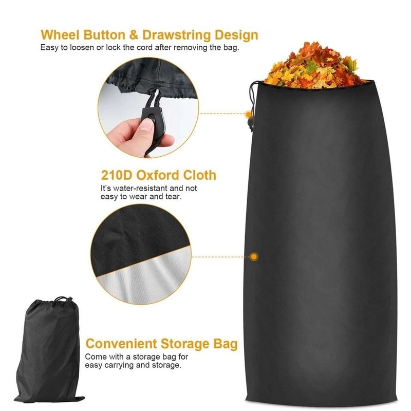 Lawn Tractor Leaf Bag Cubic Feet Capacity Oxford Cloth Garden Grass Bag Heavy Duty Lawn Waste Colle 5