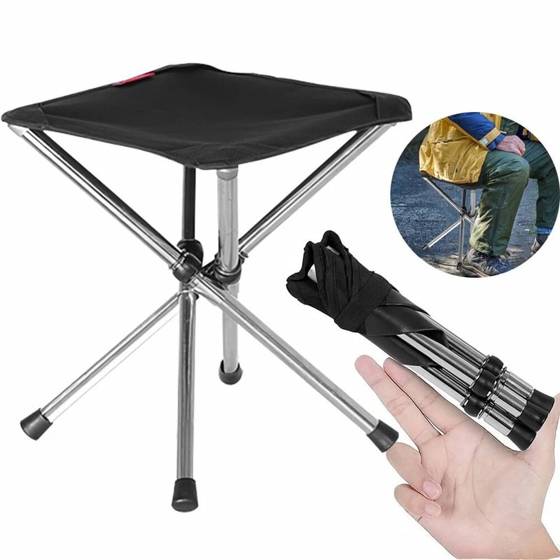 Outdoor Portable Camping Stool Small Foldable Chair For Fishing And Camping Includes Carry Bag 2
