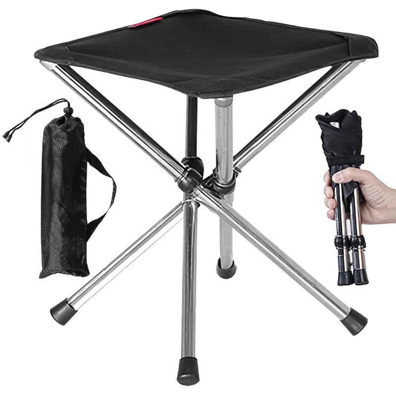 Outdoor Portable Camping Stool Small Foldable Chair For Fishing And Camping Includes Carry Bag 11