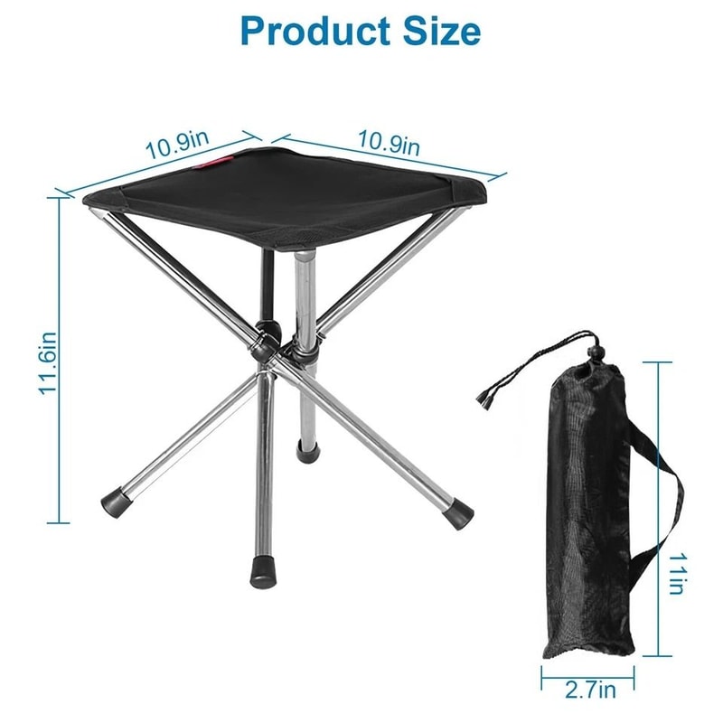 Outdoor Portable Camping Stool Small Foldable Chair For Fishing And Camping Includes Carry Bag 5