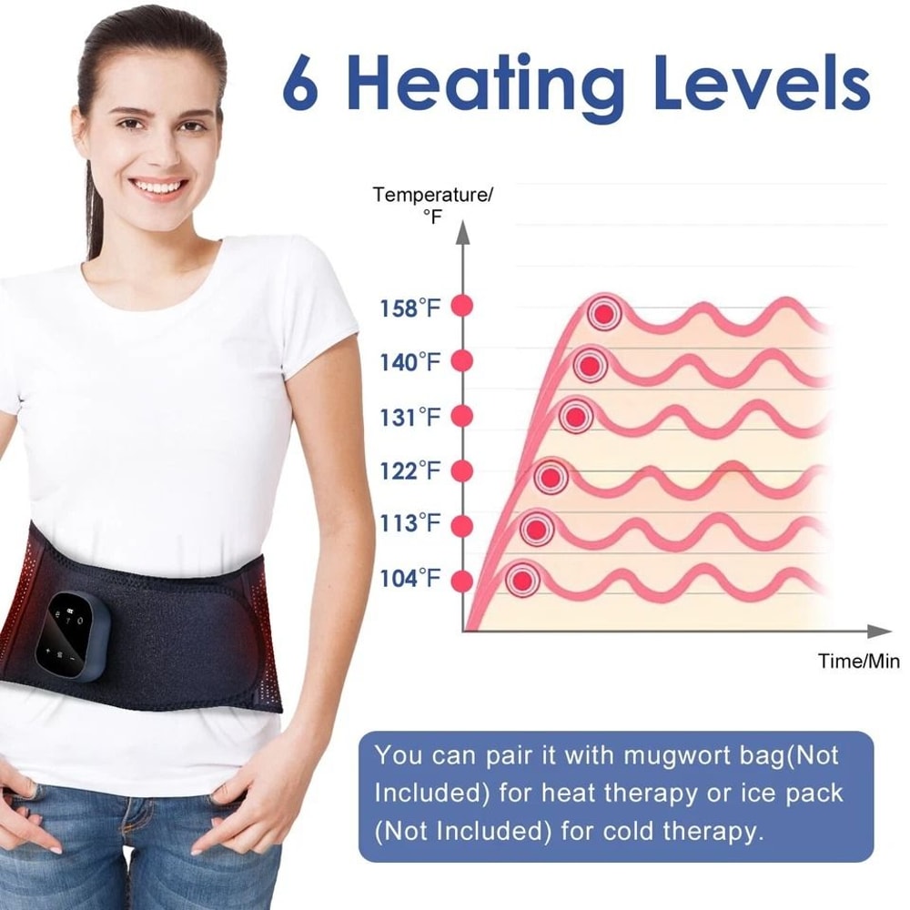 Portable Cordless Back Massager Heating Pad For Shoulder Back Vibration Therapy 4