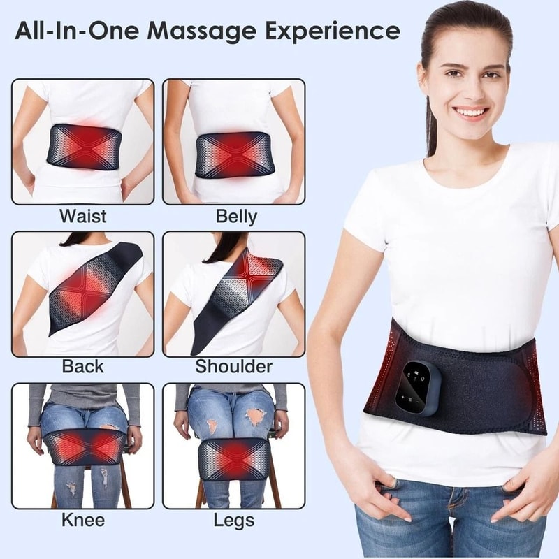Portable Cordless Back Massager Heating Pad For Shoulder Back Vibration Therapy 5
