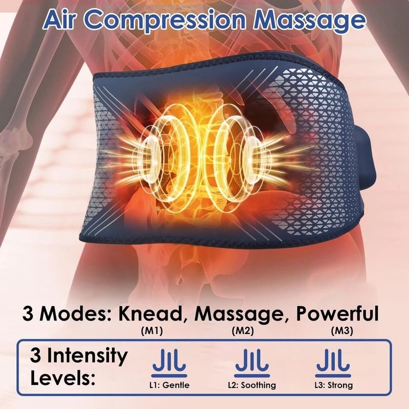 Portable Cordless Back Massager Heating Pad For Shoulder Back Vibration Therapy 6