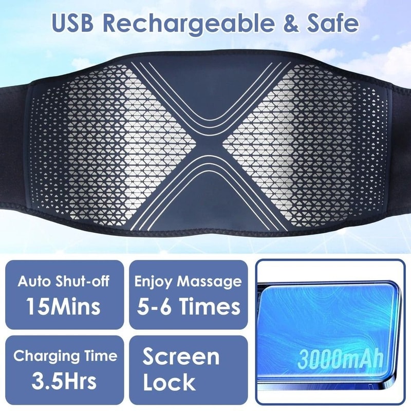 Portable Cordless Back Massager Heating Pad For Shoulder Back Vibration Therapy 8