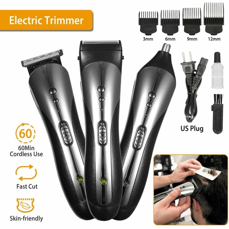 Cordless Barber Hair Clippers Trimmer Beard Cutting Shaver Machine Professional Hair Grooming Kit 2