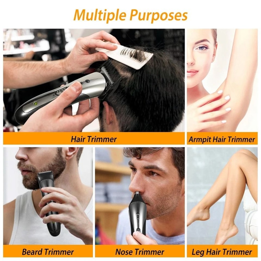 Cordless Barber Hair Clippers Trimmer Beard Cutting Shaver Machine Professional Hair Grooming Kit 6