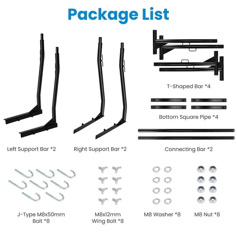 Ladder Rack Heavy Duty Truck Rack Adjustable Pickup Truck Bed Utility Rack No Drill J Bolts 3