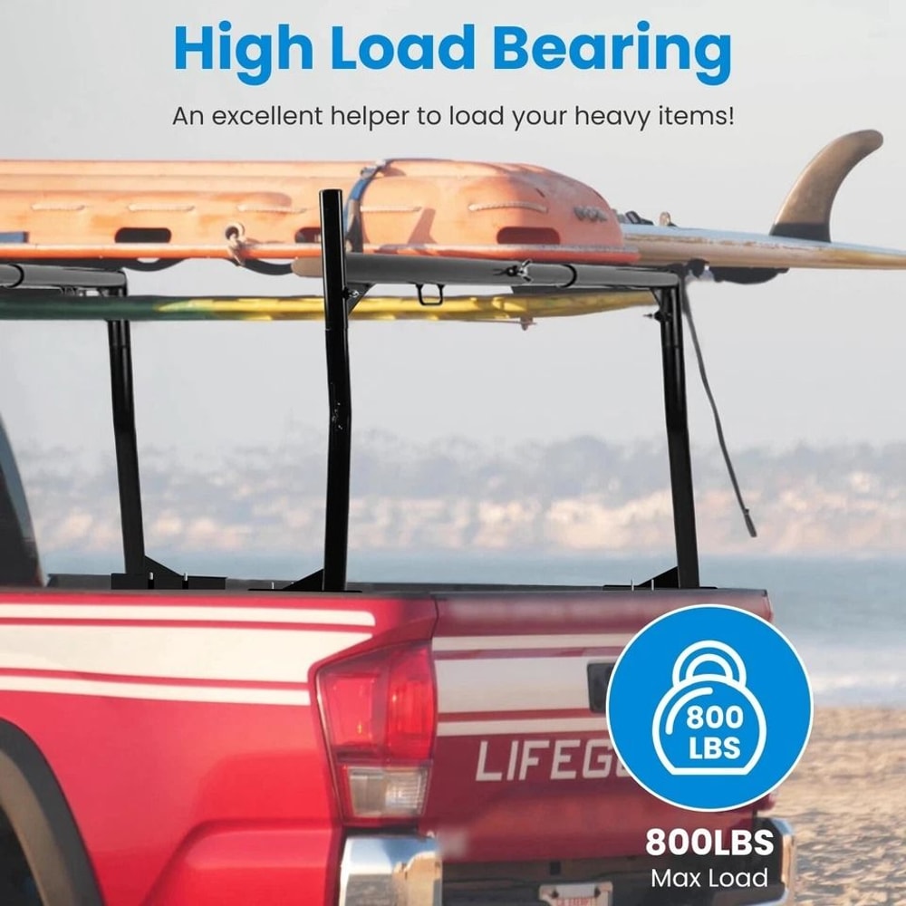 Ladder Rack Heavy Duty Truck Rack Adjustable Pickup Truck Bed Utility Rack No Drill J Bolts 8