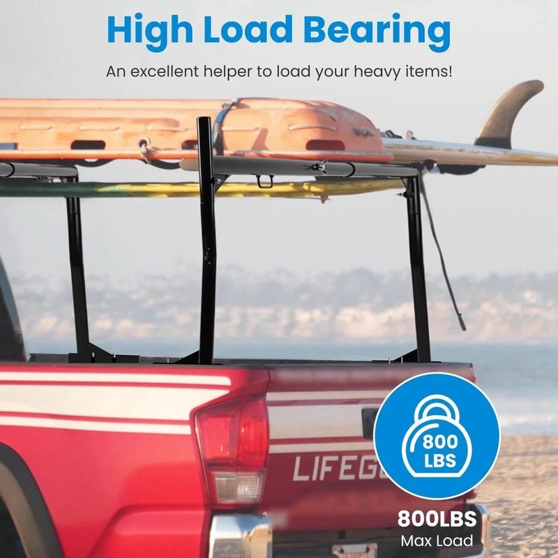 Ladder Rack Heavy Duty Truck Rack Adjustable Pickup Truck Bed Utility Rack No Drill J Bolts 8