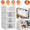 Foldable Closet Organizers Bins Plastic Storage Basket Stackable Drawer Storage Boxes 1