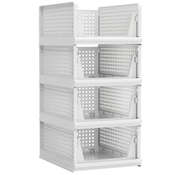 foldable closet organizers bins, plastic storage basket, stackable drawer storage boxes