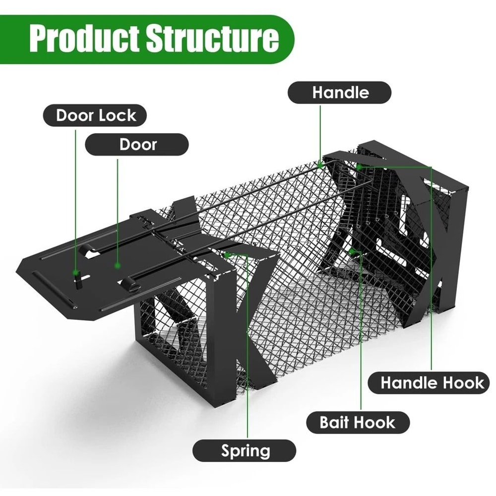 Reusable Mouse Voles Mice Cage Rat Traps Humane Live Mouse Cage Home Yard Rustproof Metal 6