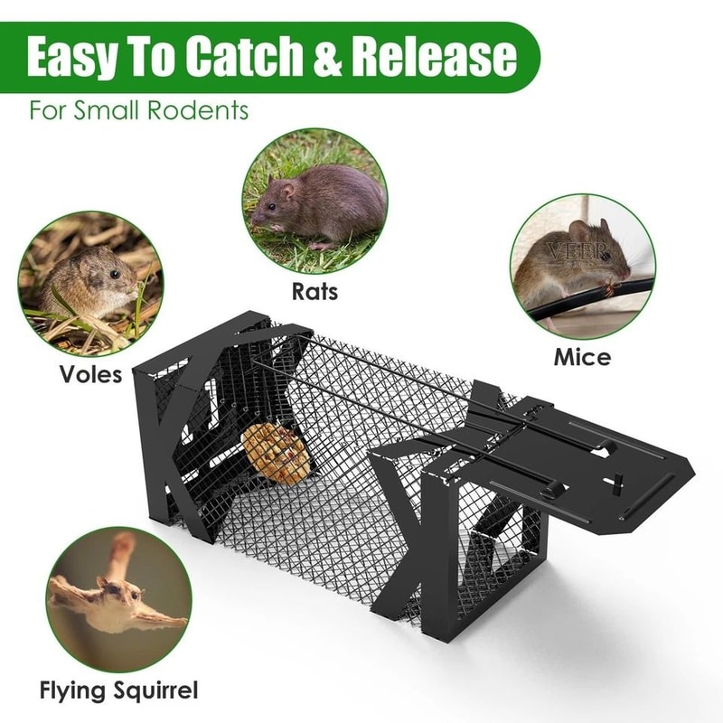 Reusable Mouse Voles Mice Cage Rat Traps Humane Live Mouse Cage Home Yard Rustproof Metal 1